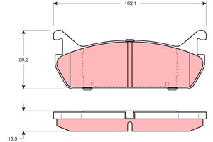 Bremseklosser sett, Bakaksel, DAIHATSU,MAZDA,SUZUKI, 04492-87101, 04492-87101-000, 04492-87102, 449287101, 449287102, 55800-62G00, 55800
