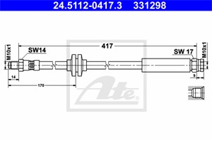 Bremseslange, Bakaksel, CITROËN,FIAT,PEUGEOT, 1367814080, 4806 G7, 4806 P5, 51725096