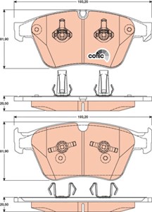 Bremseklosser sett, Framaksel, MERCEDES-BENZ M-KLASS [W164], R-KLASS [W251, V251], 164 420 09 20, 164 420 23 20, A 164 420 09 20, A 164