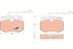 Bremseklosser sett, Framaksel, CITROËN AX, C15 Flak/chassi, C15 Kombi, C15 Skåp/stor limousine, C6, VISA, PEUGEOT 205 II, 407 Coupé, 425
