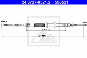 Kabel, parkeringsbremse, Bakre venstre, ALFA ROMEO,FIAT,LANCIA, 46401730, 46456849, 60806307, 60806311, 60812546, 60813056, 7615343, 771