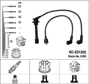 Tennledningssett, DAIHATSU FEROZA Hard Top, FEROZA Soft Top, 19901-87186-000