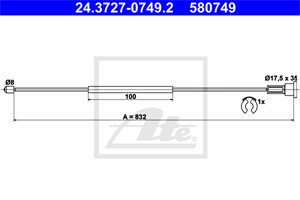 Kabel, parkeringsbremse, Høyre bak, OPEL CORSA C, CORSA C Skåp/halvkombi, TIGRA TwinTop, VAUXHALL CORSA Mk II, TIGRA TwinTop, 5 22 449,