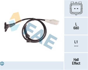 Sensor, hjulturtall, Framaksel, CITROËN C4 I, C4 Coupé, C4 Sedan I, PEUGEOT 307, 307 Break, 307 CC, 307 SW, 4545 C1, 4545.C1, 9635384780
