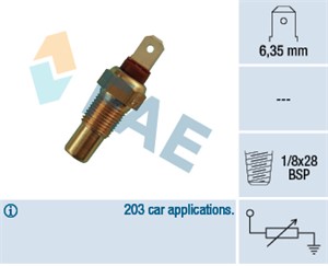 Kjølevæsketemperatursensor, DAIHATSU,HYUNDAI,ISUZU,KIA,LEXUS,MAZDA,MITSUBISHI,OPEL,PIAGGIO,SUBARU,SUZUKI,TOYOTA, 1338507, 21203-AA030, 3