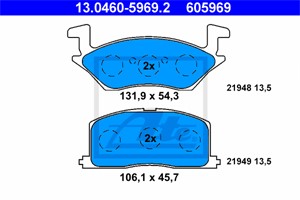 Bremseklosser sett, Framaksel, TOYOTA STARLET, 04465-10070, 04491-10131, 04491-10141