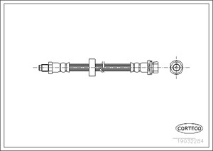 Bremseslange, Bakaksel, FORD MONDEO III, MONDEO Sedan III, MONDEO Turnier III, 1114758, 1117107, 1121635, 1S712282AB, 1S712282AC, 1S7122