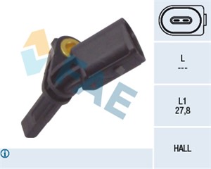Sensor, hjulturtall, Framaksel høyre, Høyre bakaksel, AUDI,PORSCHE,SEAT,SKODA,VW, 7H0 927 804, ALS-467, WHT 003 856