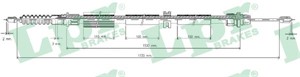 Kabel, parkeringsbremse, Bak, Høyre, Venstre, FORD MONDEO III, MONDEO Sedan III, MONDEO Turnier III, 1116840, 1126842, 1221742