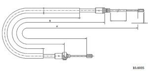 Kabel, parkeringsbremse, Bak, Høyre, Venstre, PEUGEOT 207, 207 SW, 4745.Z3, 9650902580