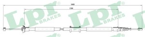 Kabel, parkeringsbremse, Bak, Høyre, Venstre, FIAT PUNTO, PUNTO Skåp/halvkombi, 46552978