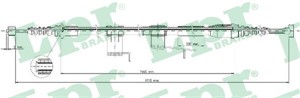 Kabel, parkeringsbremse, Bak, Høyre, MAZDA 323 F VI, 323 S VI, 626 V, 626 Hatchback V, GE7C44410D
