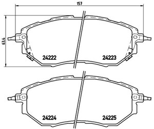 Bremseklosser sett, Framaksel, SUBARU, 26296AG000, 26296AG010, 26296AG030, 26296AG050, 26296AG051, 26296AG080, 26296AJ000, 26296AJ001, 2