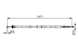 Kabel, parkeringsbremse, Høyre, FIAT PANDA, PANDA Skåp/halvkombi, 46829766