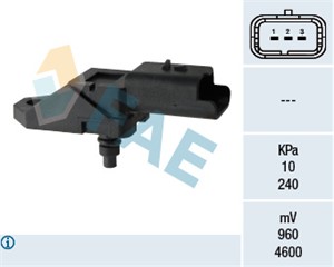 Sensor, sugerørtrykk, Innsugningsmanifold, CITROËN,FIAT,FORD,LANCIA,MAZDA,MINI,PEUGEOT,SUZUKI,VOLVO, 1231463, 1256481, 13 62 7 794 981,