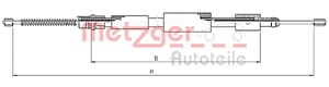 Kabel, parkeringsbremse, Bak, Bakre venstre, Venstre, CITROËN ZX, ZX Break, PEUGEOT 306 Cabriolet, 4745.F7, 96145739, 9614573980