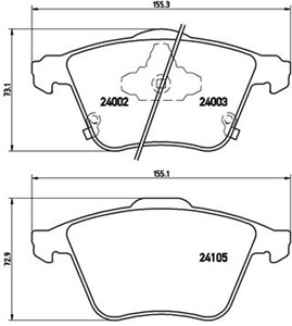 Bremseklosser sett, Framaksel, MAZDA 6 Hatchback, 6 Sedan, 6 Station Wagon, GPYA3323ZB, GPYA3323ZC, GPYA3323ZD, GPYA3323ZF, GPYA3323ZG,