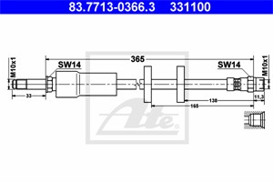 Bremseslange, Framaksel, VOLVO XC90 I, 30714992, 30792532, 31257707, 8683598, 8683748