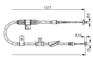 Kabel, parkeringsbremse, Venstre, HYUNDAI COUPE, 59760 27300, 59760 27301, 5976027301DS