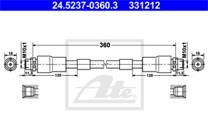 Bremseslange, Framaksel, AUDI A8 D2, VW PASSAT B5.5, PASSAT B5.5 Variant, 4D0 611 707 D, 4D0 611 707 F, 4D0 611 707 H