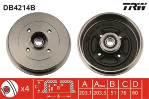Bremsetrommel, Bakaksel, DACIA,RENAULT, 60 01 547 703, 77 00 428 821, 77 00 827 866, 77 00 839 322, 82 00 243 735