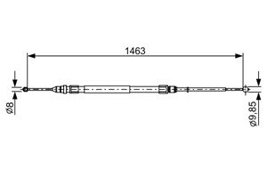 Kabel, parkeringsbremse, Høyre, Venstre, BMW 1 [F20, F21], 1-Serie Van [F20], 2 Cabriolet [F23], 2 Coupé [F22, F87], 34 40 6 792 263, 34