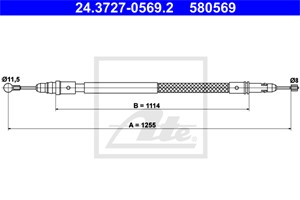 Kabel, parkeringsbremse, Bak, FIAT ULYSSE, LANCIA PHEDRA, 1400204180