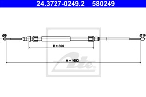 Kabel, parkeringsbremse, Bak, BMW 3 Gran Turismo [F34], 34 40 6 798 577
