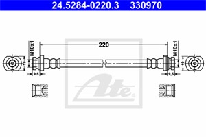 Bremseslange, Bakaksel, CHEVROLET MATIZ, SPARK, DAEWOO MATIZ, MATIZ Skåp/halvkombi, 96320284, 96568065