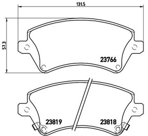 Bremseklosser sett, Framaksel, TOYOTA COROLLA, COROLLA Kombi, COROLLA Sedan, 0446502061, 0446502130, 0446502150, 04465YZZCP, 04465YZZDC