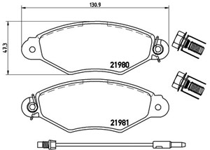 Bremseklosser sett, Framaksel, RENAULT KANGOO, KANGOO Express, 7701209117