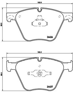 Bremseklosser sett, Framaksel, ALPINA,BMW, 34114065325, 34116775326, 34116783554, 34116791527, 34116792874, 34116794464