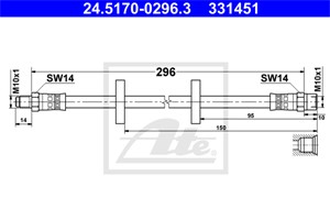 Bremseslange, Framaksel, AUDI 50, VW DERBY, POLO, POLO Classic, POLO II, POLO Coupé, POLO Skåp/halvkombi, 861 611 707 A, 861 611 707 B,