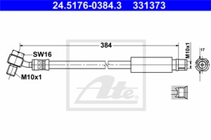 Bremseslange, Bakaksel, CHEVROLET,OPEL,SAAB,VAUXHALL, 13237788, 13327446, 20912242, 20912243, 5 62 113, 5 62 147, 5 62 229, 5 62 231
