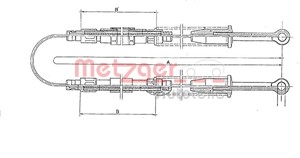 Kabel, parkeringsbremse, Bak, FIAT PANDA, LANCIA Y10, 7757560