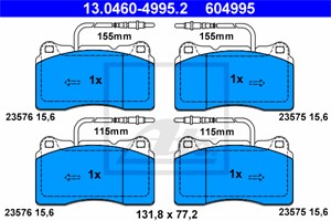 Bremseklosser sett, Framaksel, CITROËN C8, FIAT ULYSSE, LANCIA PHEDRA, PEUGEOT 807, 4252 54, 4252 55, 4254 60, 9404252548