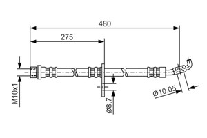 Bremseslange, Framaksel høyre, TOYOTA RAV 4 I, RAV 4 Cabrio I, 90947 02781
