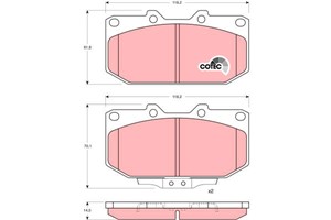 Bremseklosser sett, Framaksel, NISSAN 300ZX, 41060-04U90, 41060-30P91, 41060-30P93, 41060-37P90, 41060-37P91, 41060-40P90, 41060-45P90,