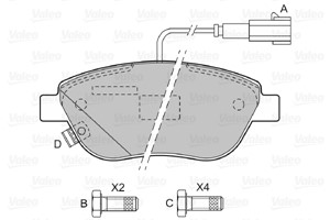 Bremseklosser sett, Framaksel, ABARTH,FIAT,LANCIA,OPEL,VAUXHALL, 1605157, 1605181, 51928528, 71754803, 77362092, 77362195, 77362710, 773