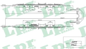 Kabel, parkeringsbremse, Bak, Senter, OPEL,VAUXHALL, 24436451, 522656