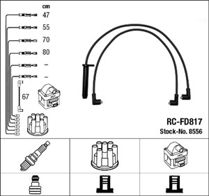 Tennledningssett, FORD SCORPIO I, SCORPIO Sedan I, SCORPIO Turnier I, SIERRA II, SIERRA Halvkombi II, SIERRA Turnier II, 61 86 107