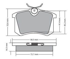 Bremseklosser sett, Bakaksel, NISSAN,RENAULT, 4406 003 64R, 4406 024 66R, 4406 058 39R, 6025 371 650, 7701 206 343, 7701 207 484, 7701 2
