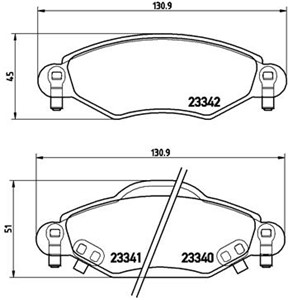Bremseklosser sett, TOYOTA YARIS, 044650D010, 044650D040, 04465YZZCR, 04465YZZEM