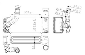 Ladeluftkjøler, SUBARU TREZIA, TOYOTA AURIS, AURIS Skåp/halvkombi, COROLLA Sedan, URBAN CRUISER, VERSO S, 179000N030, 179000N040, 515266