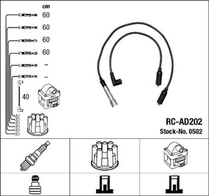 Tennledningssett, AUDI 100 C4 Avant, 100 C4 Sedan, 80 B3 Sedan, 80 B4 Avant, 80 B4 Sedan, A6 C4, A6 C4 Avant, N 100 525 05