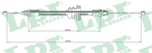 Kabel, parkeringsbremse, Foran, NISSAN,OPEL,RENAULT, 4408726, 91166639