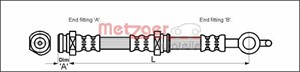 Bremseslange, Foran høyre, Foran venstre, MAZDA 626 IV, 626 Hatchback IV, 626 Hatchback V, 626 Station Wagon III, G304-43-980, G304-43-9
