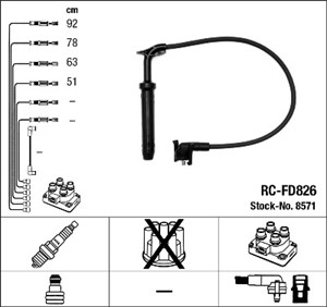 Tennledningssett, FORD ESCORT IV, ESCORT V, ESCORT Cabriolet IV, ESCORT Cabriolet V, ESCORT Turnier V, FIESTA III, ORION II, ORION III