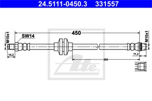 Bremseslange, Framaksel, DACIA DUSTER, DUSTER Skåp/SUV, RENAULT DUSTER, 46 21 084 52R