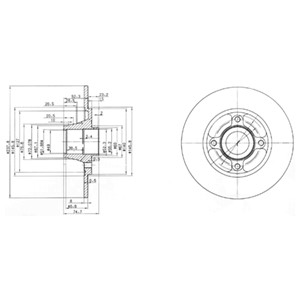 Bremseskive, Bakaksel, RENAULT CLIO I, 7700 805 006, 7701 204 302